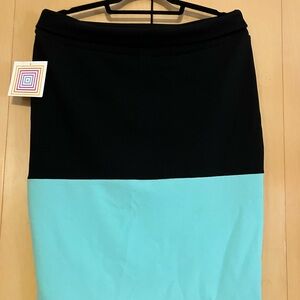 LuLaRoe Black and Aqua Pencil Skirt